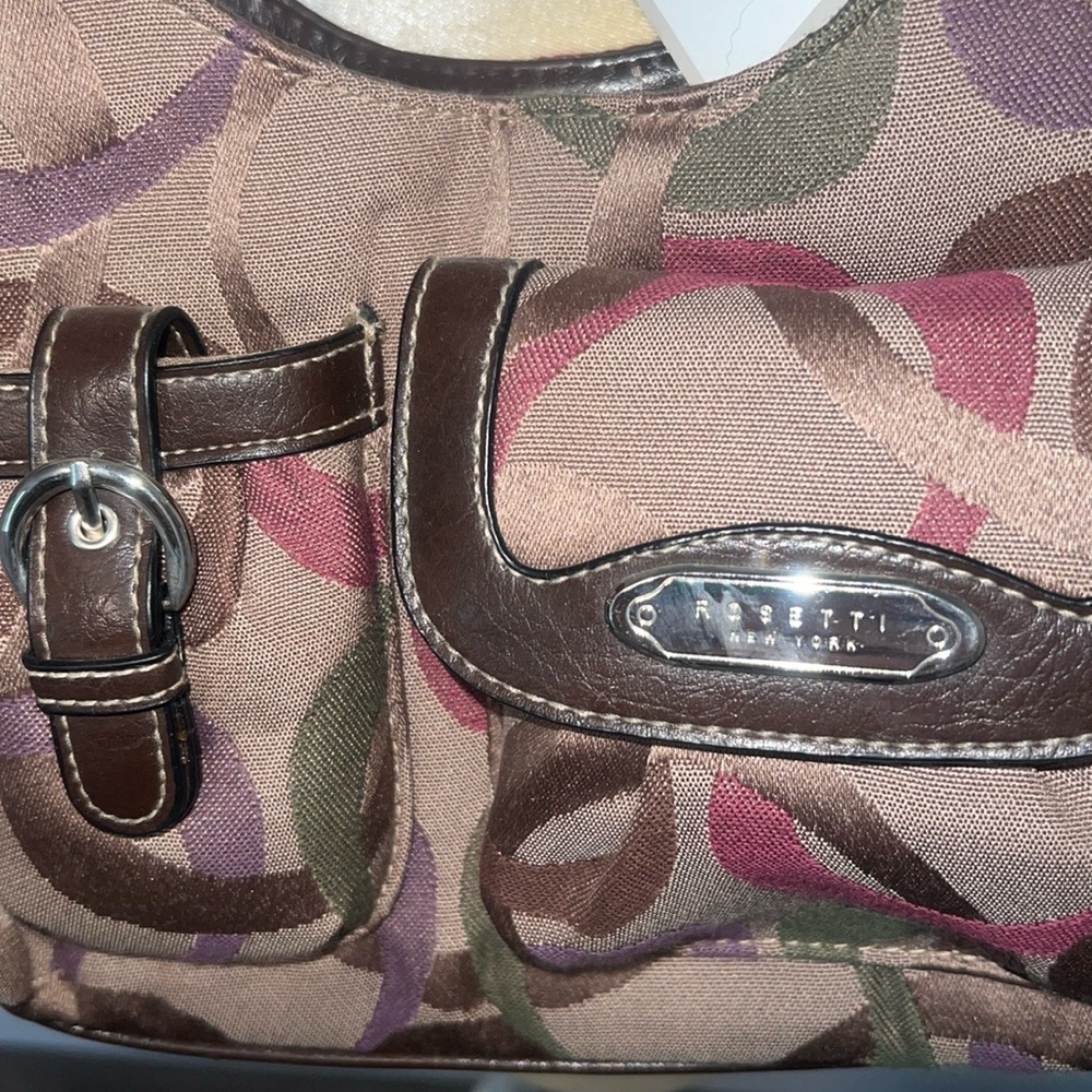 Rosetti New York Khaki Multi Signature Charlene Hobo Handbag - Picture 2 of 7